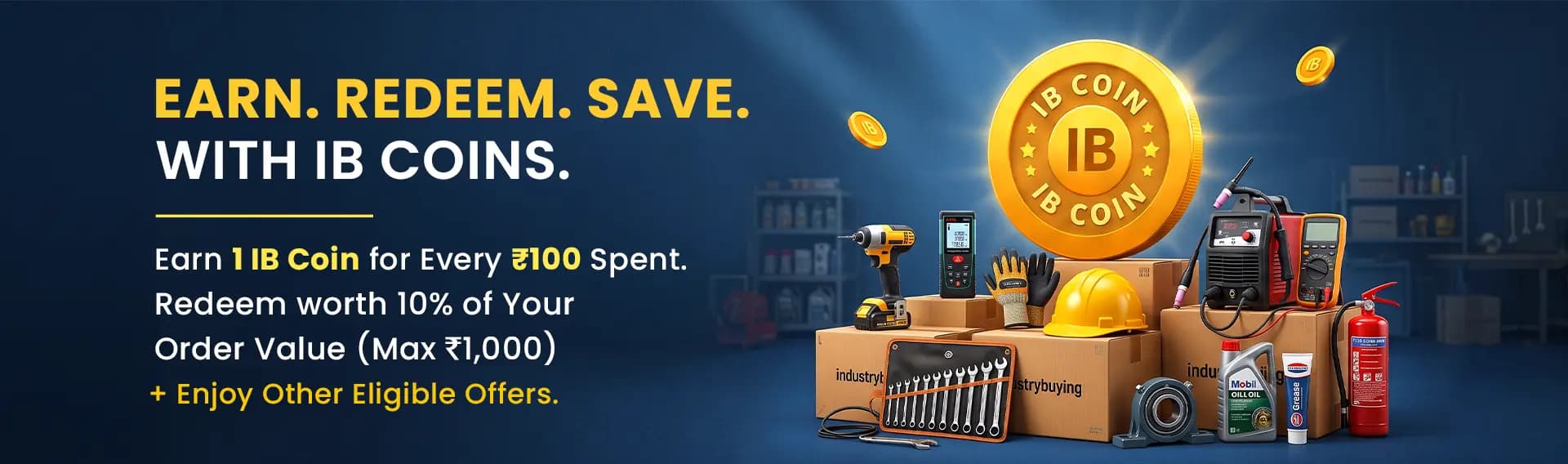 Every ₹100 you spend earns 1 IB Coin — shop today and save up to 10% on your next eligible order